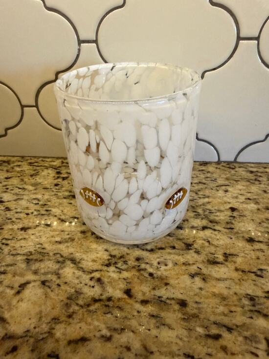 Anthropologie Other - NWT-Anthropologie White Pebble Glass football Tumbler Cup by Anthropologie
